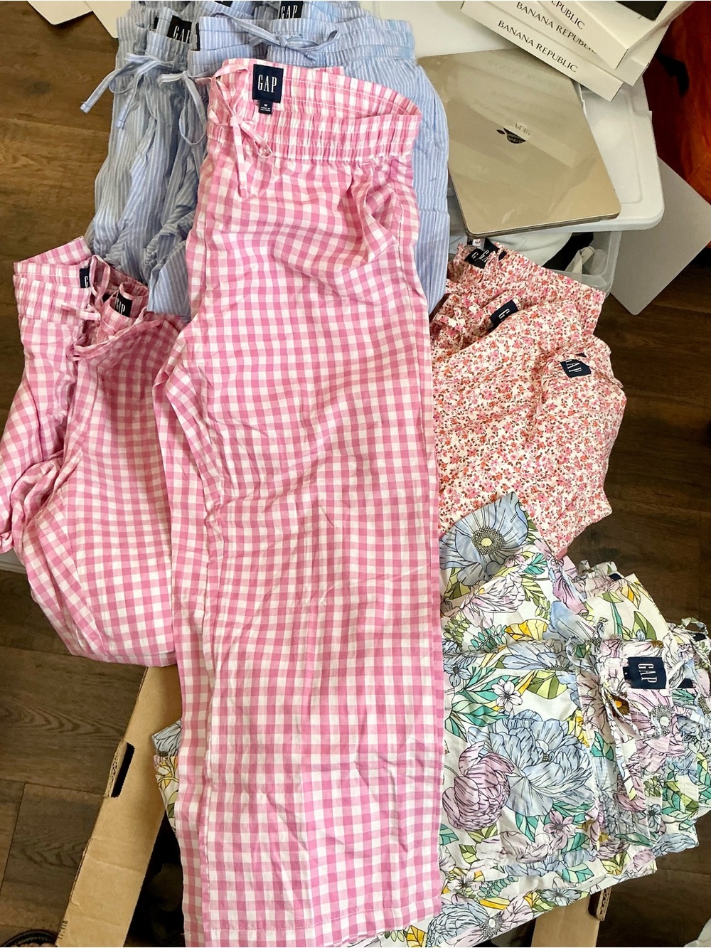 GAP Pink Gingham Pajama Pants NWOT Cotton Lounge Pants Size M